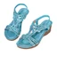 Phong Cách Bohemian Đế Dày Đế Nêm Dép Kim Cương Giả Thời Trang Không Mệt Mỏi Chân Đơn Giản Giày Sandal Nữ RCN6