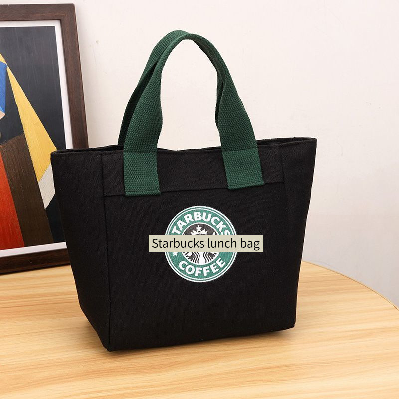 Starbucks Bố Túi Vải Di Động Cốc Nước Vị Trí Hộp Cơm Trưa Túi Mẹ Túi Đựng Đồ Ăn Trưa Học Sinh Dung Tích Lớn Làm Việc Mua Sắm