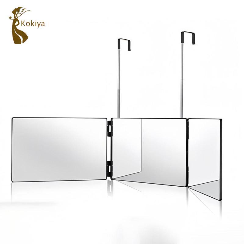 Gương Ba Mặt Có Thể Gập Lại Thiết Kế Gấp Ba Chiều Cao Có Thể Điều Chỉnh Đèn LED Cho Nam Cạo Râu Nữ Nhuộm Tóc Bện
