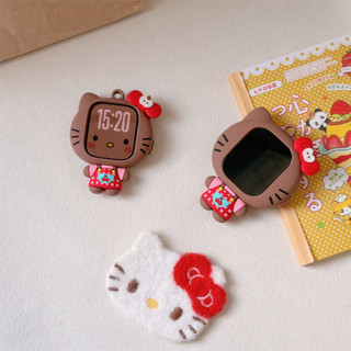 Vỏ bảo vệ silicon Cherry Hello Kitty Dây đeo đồng hồ Thích hợp cho smartwatch S11 10 9 8 ULTRA 7 6 5 4 SE 3 2 1 Kích thước 38mm40mm41mm42mm44mm45mm49mm