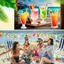 24 Đồ trang trí mùa hè bằng gỗ Đồ uống phẳng 2D treo đồ trang trí cho bữa tiệc Hawaii