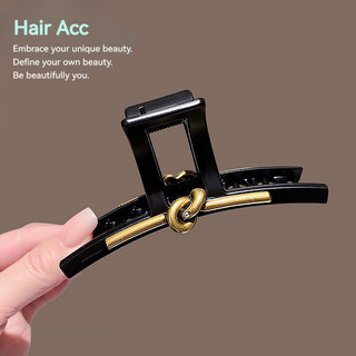 Nhật Bản - Hàn Quốc Mẫu mới kẹp tóc cá mập màu đen cao cấp, dụng cụ làm tóc đa năng