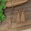 Dây chuyền gỗ phong cách bohemian vintage với viền mặt hình vòng tròn dài - Trang sức mới