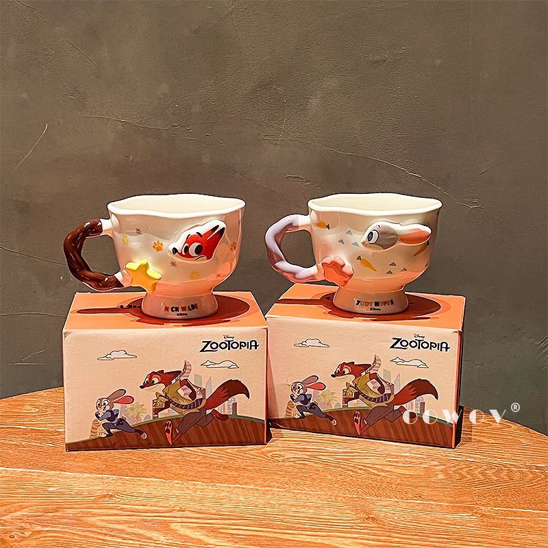 350ml Zootopia Cà Phê Ăn Sáng Sữa Trà Chiều Cốc Gốm Cà Phê Zootopia Cốc Judy Nick Cặp Đôi Tumbler Lãng Mạn Quà Tặng Ngày Lễ Tình Nhân