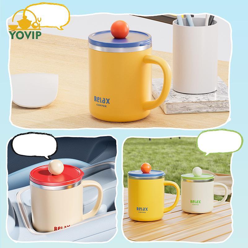 YOVIP 400ML cốc giữ nhiệt inox 304 hai lớp cách nhiệt, kín, di động cho văn phòng, sữa, cà phê, sinh viên