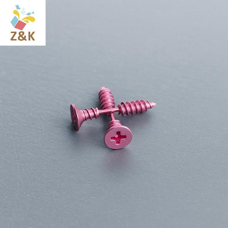 ZK Mới Thời Trang Màu Hồng Ốc Vít Thép Không Gỉ Xương Tai Móng Tay Hợp Thời Trang Bông Tai Cho Nữ Body Piercing Accessorie VN
