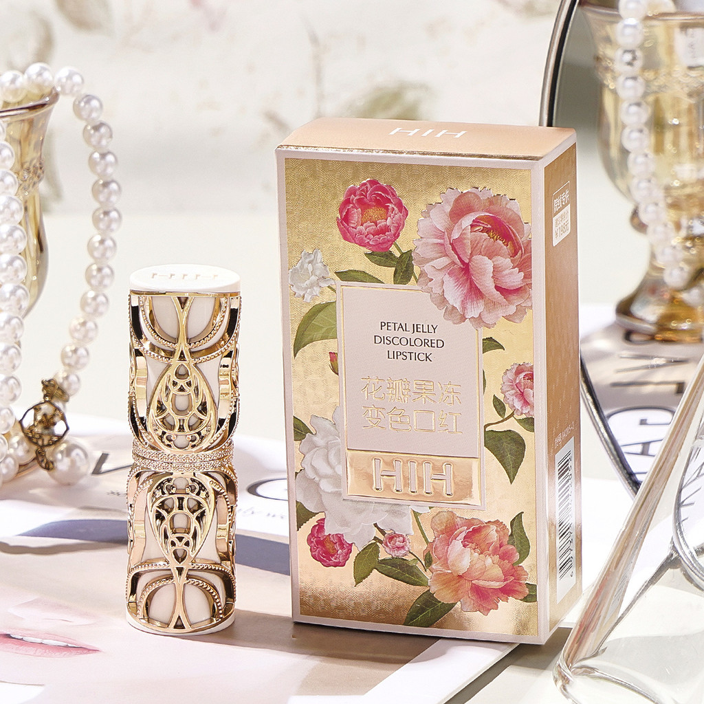 HIH Petal Jelly Son Môi Đổi Màu Dưỡng Ẩm Làm Trắng Da Chống Dính Cốc Chống Thấm Nước Thay Đổi Nhiệt Độ Son Dưỡng Môi Mượt Đổi Màu 12.2