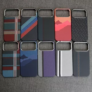 Kevlar Sợi Carbon Từ Tính Thích Hợp Cho iPhone 15 16 17 pro max air Frosted Phone Case Vỏ Bảo Vệ Chống Sốc Nhẹ