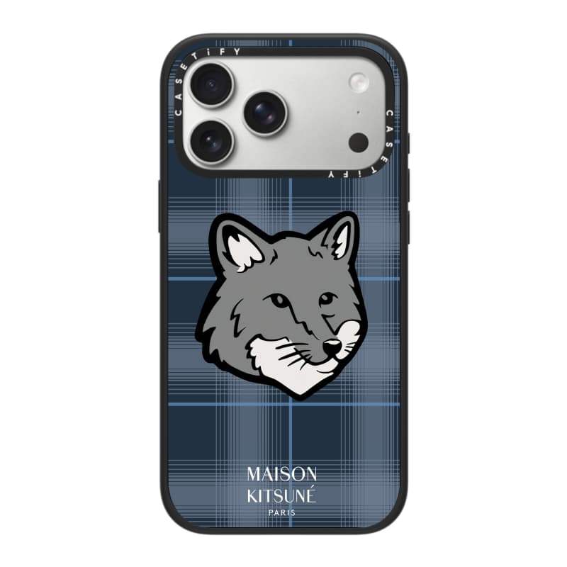 CASECASE X Maison Kitsune Fox Blue Checker Case Phiên bản vòng máy ảnh màu trắng Màu đen mờ Vỏ tác động hút từ tính cứng cho Apple IPhone 13 14 15 16 17 Pro Max Air Plus có hộp