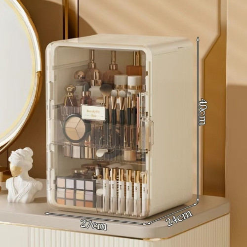 Tủ Kệ Đựng Mỹ Phẩm ENODA HOME, Hộp Trong Suốt Đựng Đồ Makeup Trang Điểm 3 Ngăn Chống Bụi R818