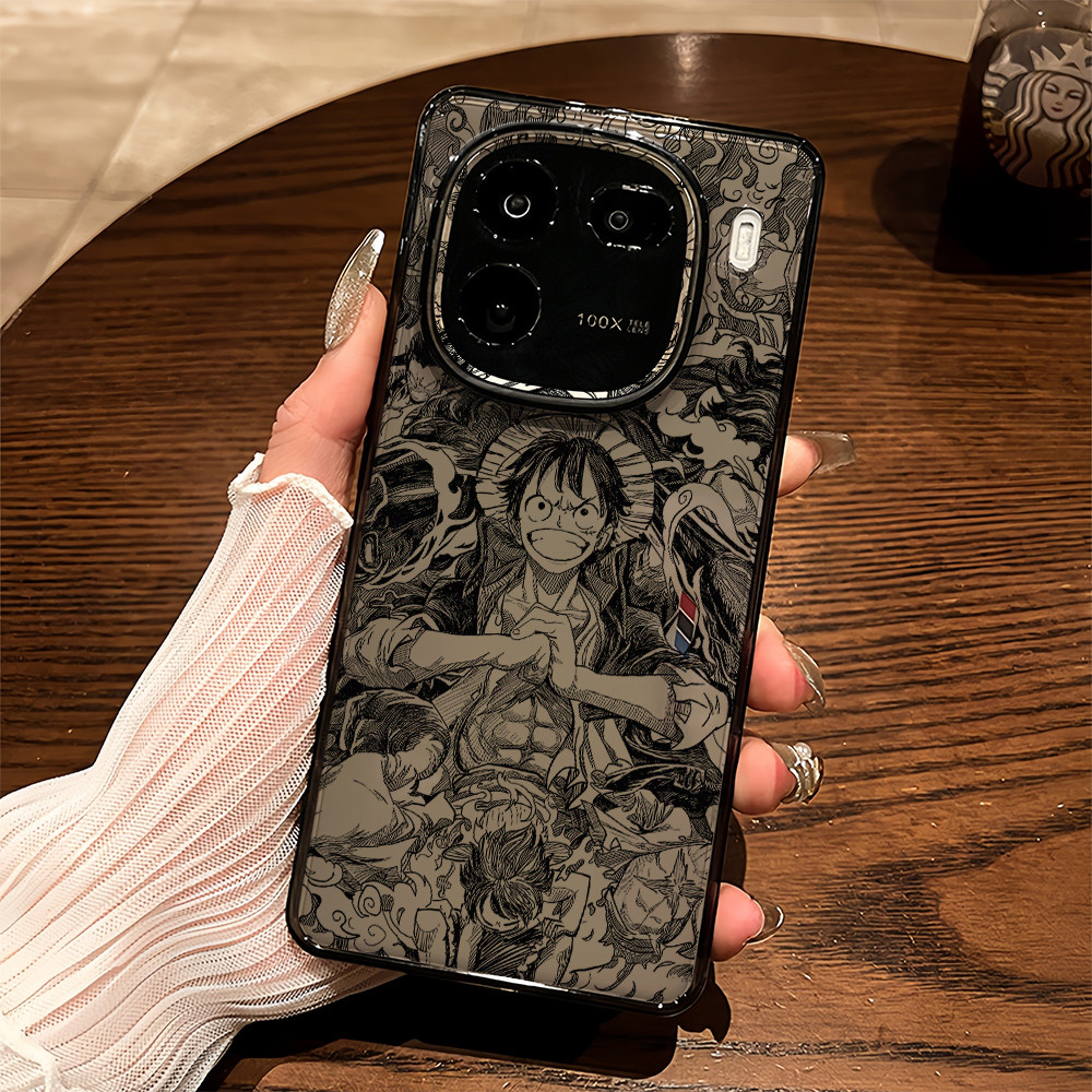 Dành Cho IQOO 15 / 13 / 12 Neo 11 / Neo 10 Z9 Z10 Turbo Pro One Piece Luffy Phác Thảo Mỏng Vỏ Điện Thoại Mềm iQOO Neo 9 Z9X Z8X ‌Ốp lưng trong suốt Bảo vệ Camera Vỏ iQOO chống sốc