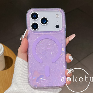 Thích hợp cho vỏ điện thoại Apple 17, màu hồng lấp lánh, họa tiết vỏ, iPhone 16 Pro, 15 Pro mới, 14 Pro nữ, hút từ trong suốt 13, bao gồm tất cả vỏ cứng chống rơi