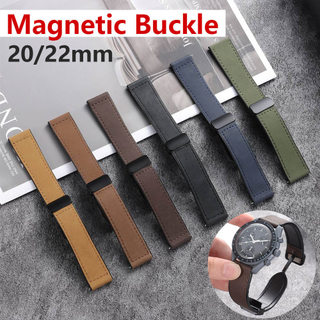 Dây đeo đồng hồ bằng da có khóa từ tính 20mm 22mm Dây đeo đồng hồ phát hành nhanh Khóa từ tính cho nam nữ Đồng hồ thông minh
