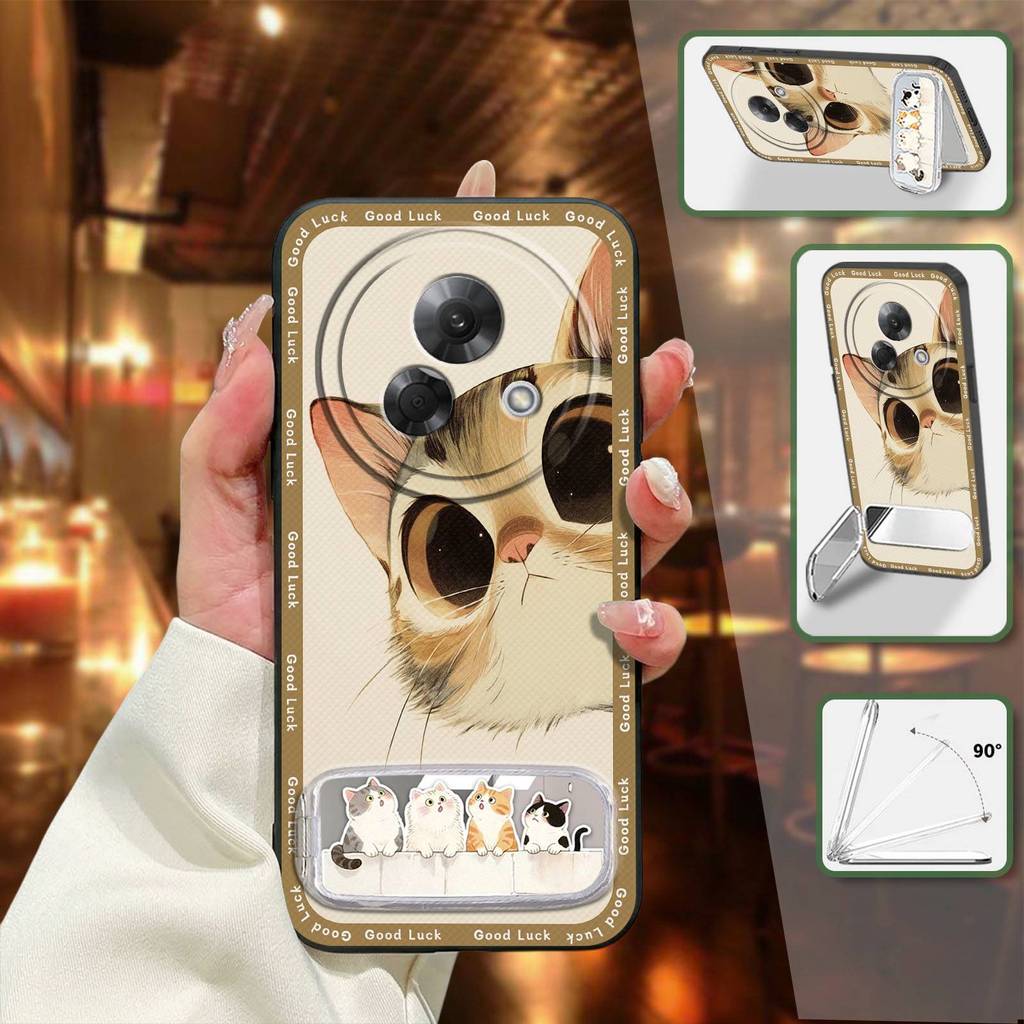 Ba Chiều Chân Đế Ốp lưng Meizu Lucky08 Chống Va Đập Túi Điện Thoại Hoạt Hình Sang Trọng Mềm Giá Đỡ Điện Thoại Thiết Kế Thời Trang Bền Chống Bụi Ốp Lưng Bọc Toàn Bộ TPU Dễ Thương