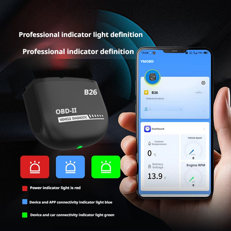 B26 OBD2 Máy quét SEAMETAL Bluetooth 5.1 - Công cụ chẩn đoán ô tô chuyên nghiệp - Máy đọc mã lỗi động cơ