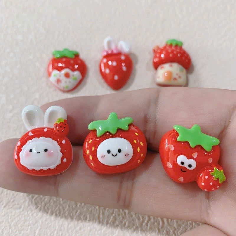 Set Charm  Dâu Tây Ngọt Ngào Cute Kawaii Trang Trí Dép Túi Phụ Kiện Xinh Xắn Vườn Dâu Cổ Tích Mini Dễ Thương Hot Trend