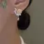 Bông tai hoa pha lê và ngọc trai zircon, phụ kiện thời trang đơn giản, món quà hoàn hảo để dự tiệc