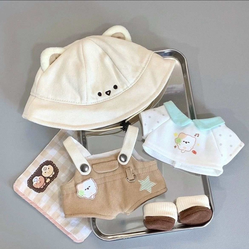 20cm Quần Áo Cho Bé Cotton Búp Bê Dễ Thương Quần Áo Cắm Trại Mèo Con Búp Bê Dễ Thương Mặc Quần Áo Búp Bê