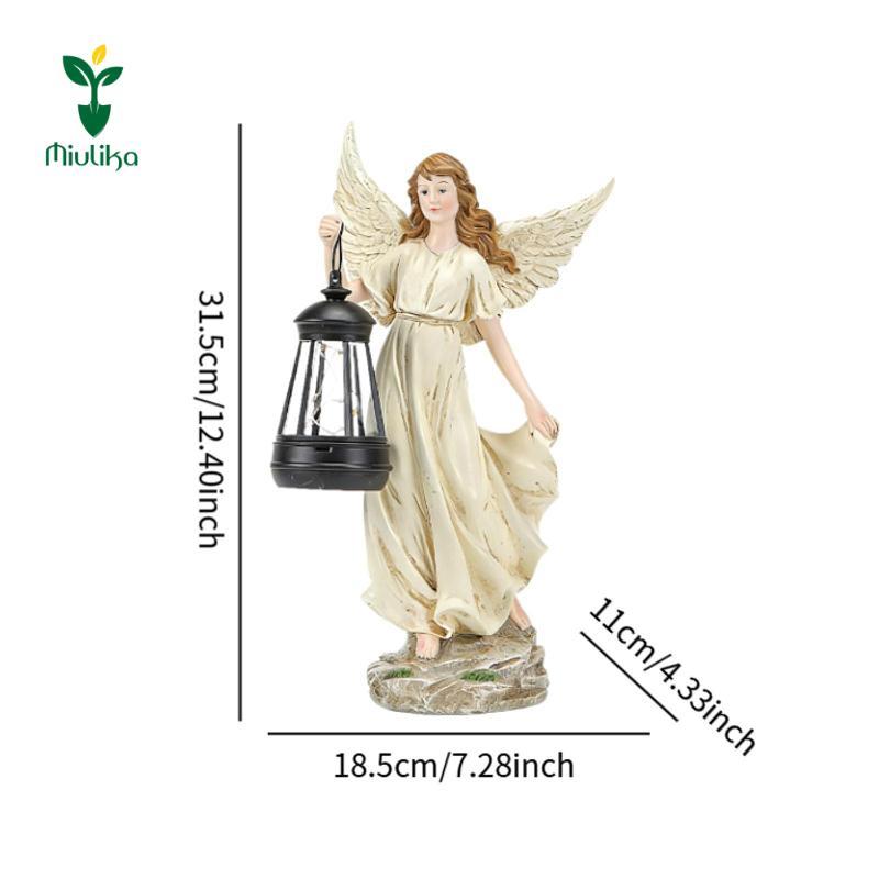 Miulika Angel Girl Nhựa Tượng Năng Lượng Mặt Trời Trang Trí Sân Vườn Ngoài Trời Hình Lớn Với Đèn Năng Lượng Mặt Trời Cho Bãi Cỏ Sân Sân Quà Tặng Nghệ Thuật