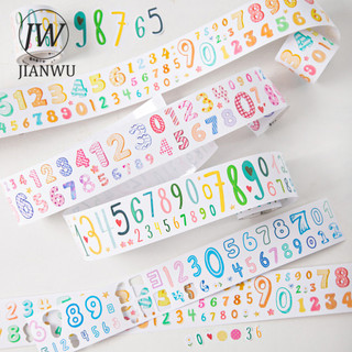 JIANWU Số Đa Dạng Series Hình Nhiều Màu Sắc Phong Cảnh Chất Liệu Cắt Dán Thêu Sò PET Băng Sáng Tạo DIY Tạp Chí Văn Phòng Phẩm