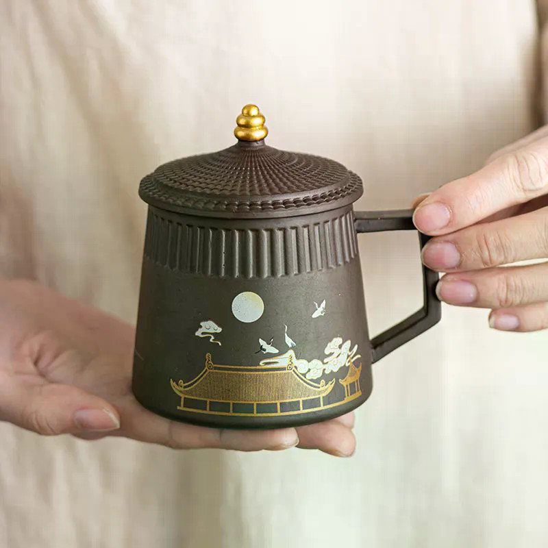 Cốc trà Rhyme cổ xưa Cốc đất sét tím Văn phòng sáng tạo Cốc nước chuyên dụng