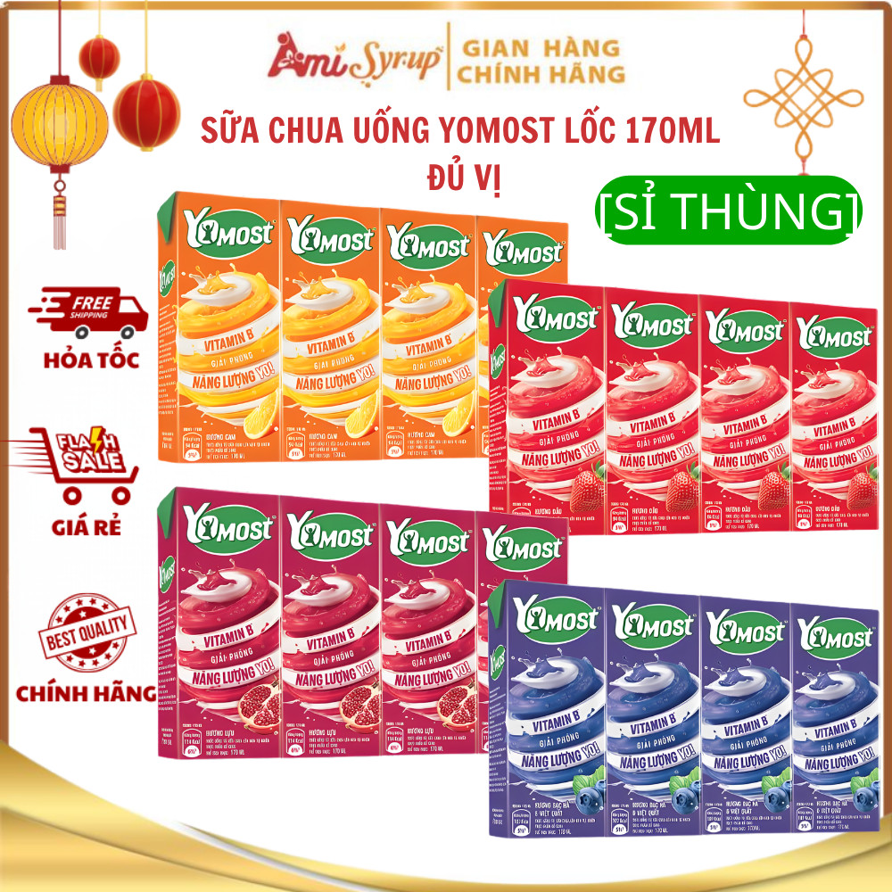 [Combo Giá Sỉ] Sữa Chua Uống Yomost Lốc 170ml Nhiều Vị, Thơm Ngon Đậm Đà Dinh Dưỡng Cho Bé