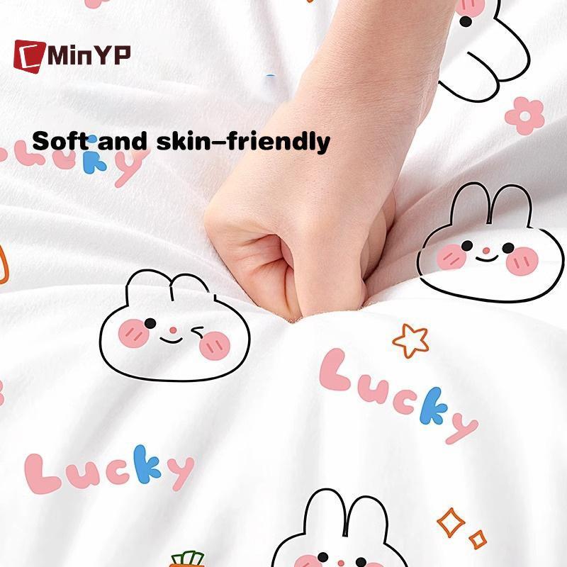 Bộ chăn ga gối đệm dùng một lần không dệt CMinYP 4 chiếc Khăn trải giường thêm Thi Vỏ chăn bông mềm mại thoáng khí cho khách du lịch Bệnh viện vinh quang
