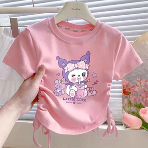 2026 Mẫu Mới My Melody Họa Tiết Hoạt Hình In Hình Bé Gái Dây Rút Tay Ngắn Thời Trang