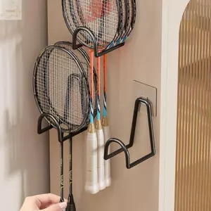 Kệ Treo Vợt Tennis và Cầu Lông AWNGD, Giá đỡ vợt kim loại gắn tường không cần đục lỗ cho cả Pickleball.