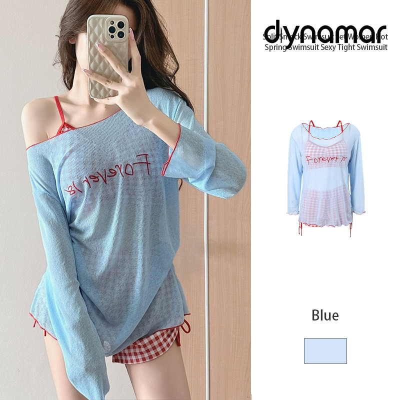 【dynamar】Summer Bộ Bikini 3 Mảnh Dành Cho Nữ Bộ Đồ Bơi Dài Tay Thời Trang Mới Mùa Hè Cỡ Lớn Giảm Béo