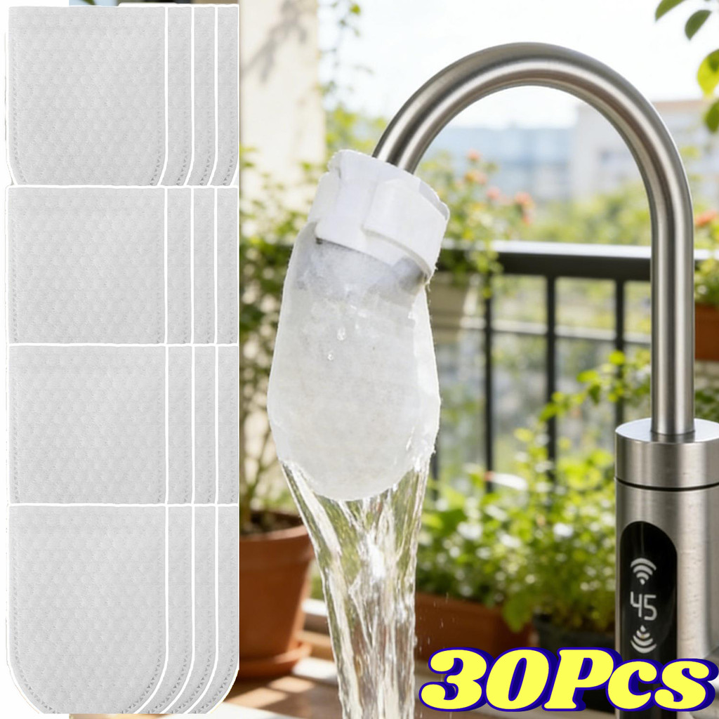 30 Chiếc Vòi Nước Di Động Chống Bắn Tạp Chất Rỉ Sét Túi Lọc Có Dây Buộc- Nhà Bếp Dày Vòi Phòng Tắm Túi Lọc