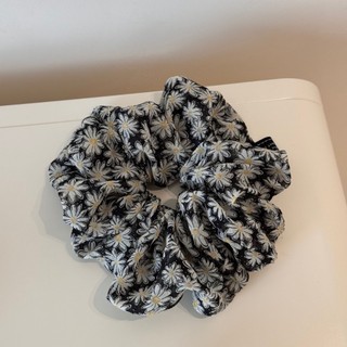 Hululu Scrunchy Tóc Nữ Màu Trắng Xanh Hoa Cúc - Cao Su Co Giãn Bền, An Toàn Cho Tóc
