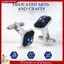 1 Cặp Thời Trang Nhiều Màu Sắc Khuy Sét Thủy Tinh Cuff Liên Kết Nữ Nam Đầm Kinh Doanh Cưới Khuy Sét Hiện Tại (Xanh Dương)