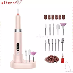 Máy mài móng tay điện AFTEROF, có thể sạc lại với máy khoan móng tay điện không dây 3 tốc độ, Dụng cụ làm móng tay cầm tay chuyên nghiệp 13 trong 1 Dụng cụ làm móng chân sử dụng tại Salon