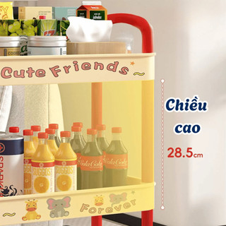 Kệ Đựng Bỉm Sữa 3–4 Tầng Có Bánh Xe Linh Hoạt, Kệ Nhựa Đa Năng Đựng Đồ Nhà Bếp, Xe Đẩy Spa Tiện Lợi