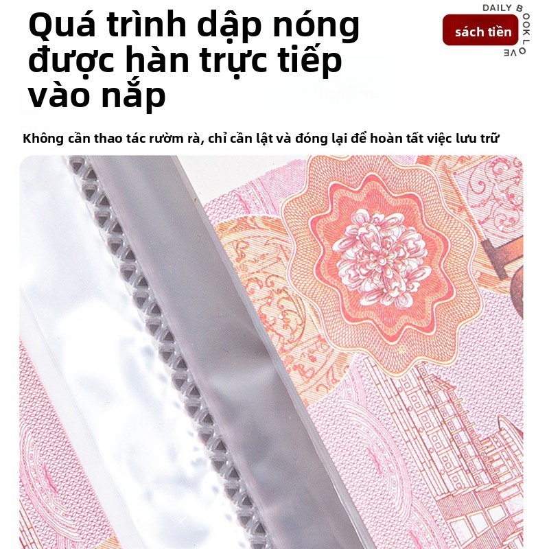 100 phong bì tiết kiệm,Sổ tiết kiệm,Có thể tái sử dụng, đựng tiền và thẻ ngân hàng,Chống nước và bụi
