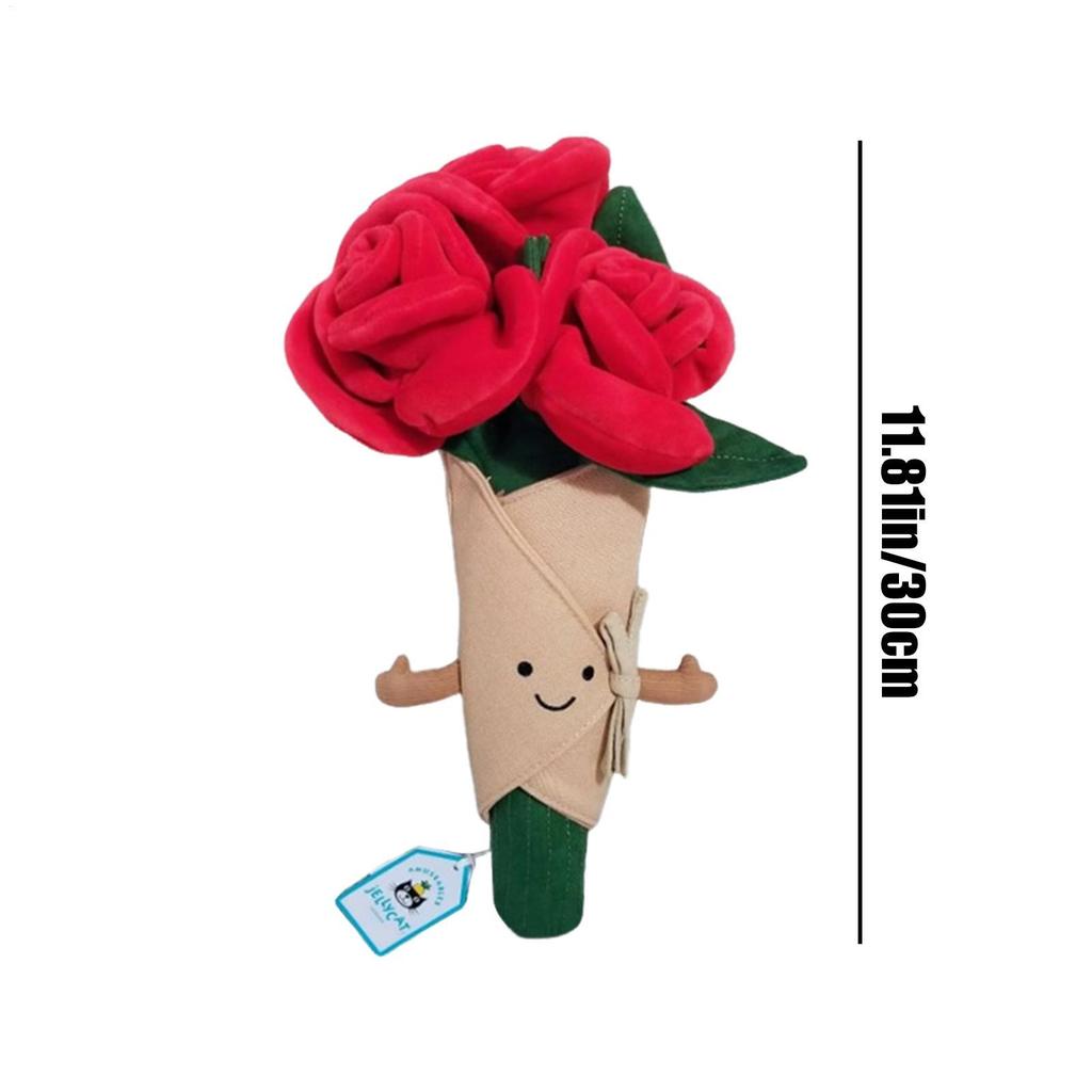 Rose Bouquet Plush Soft Forever Roses Valentines Plush Toys Valentine's Day Plush Toys For Kids Family Friends junlavn