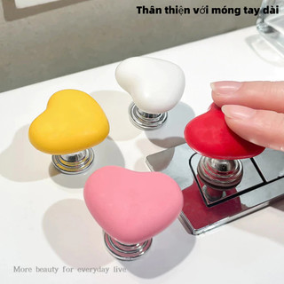 SET 5 Nút dán nhấn xả nước bồn cầu - tay nắm cửa hình Trái Tim đa năng tiện lợi sáng tạo