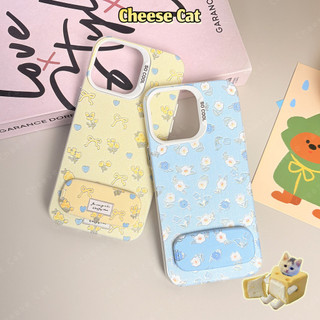 hoa màu vàng xanh Ốp Lưng Cho iPhone 13 14 15 12 11 16 17 Pro Max 16E Xs Max XR 7Plus Vỏ Điện Thoại Có Chân Đế Gương