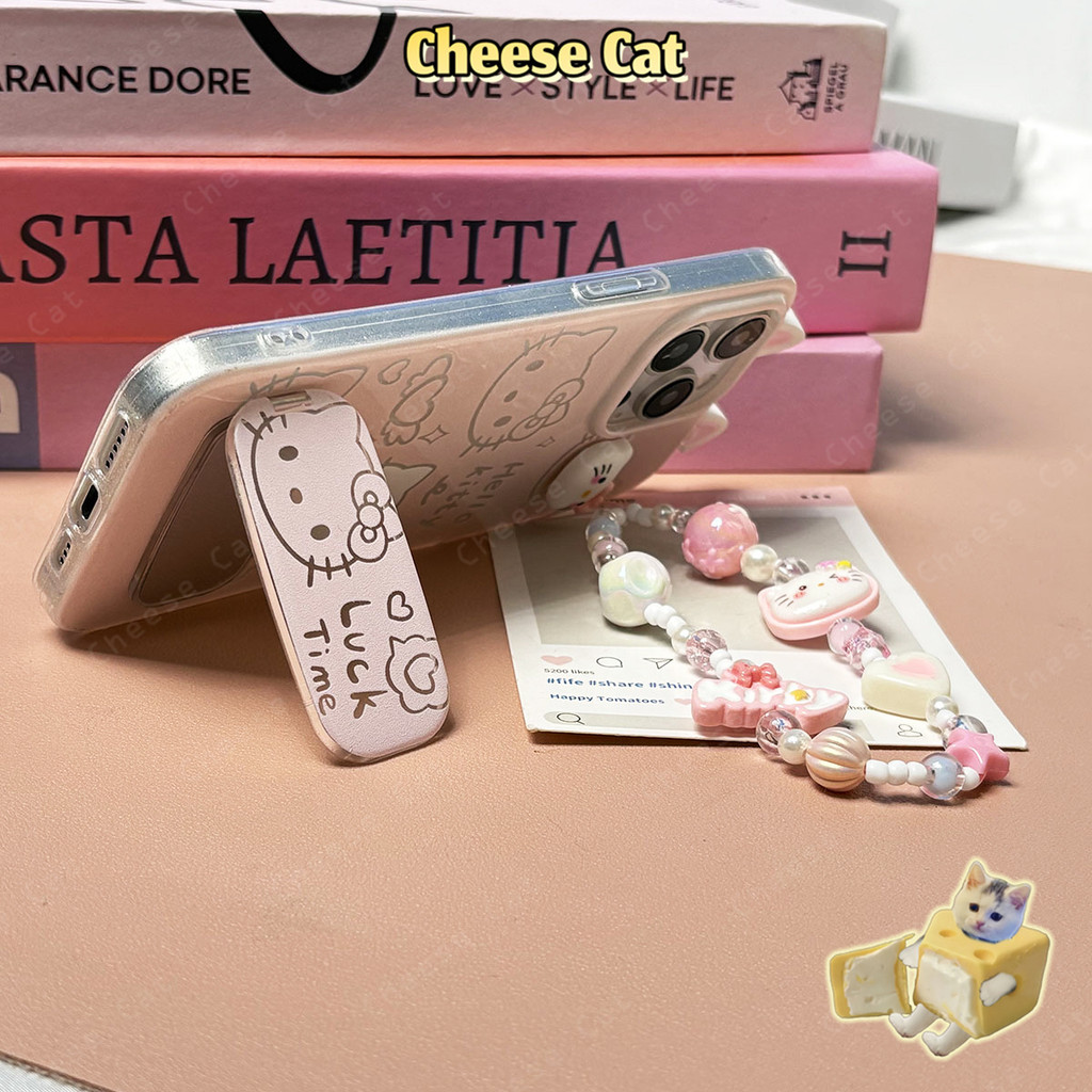 Gương Giá Đỡ Điện Thoại Tai Mèo 3D Kitty Dành Cho iPhone Xs XR 11 12 13 14 15 16 17 Pro Max 16E 7Plus