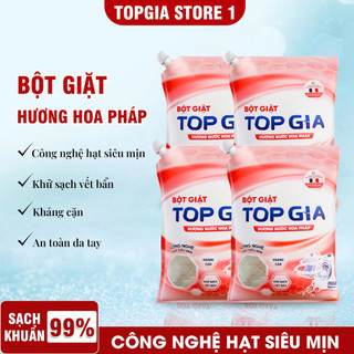 Bột Giặt TOPGIA Hương Nước Hoa Pháp Hạt Nano Kháng Cặn, An Toàn Da Tay Dùng Cho Cả Giặt Máy