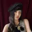 Mũ nồi ren nữ sang trọng mới Denim Lady Flat Cap Lưới Mũ dạo phố thời trang Mũ thường ngày dành cho nữ [mới]