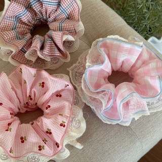 Hульulu Scrunchy Tóc Kẻ Sọc Ren Anh Đào, Nhiều Lớp, Hẹp Waist - Phụ Kiện Tóc Thời Trang