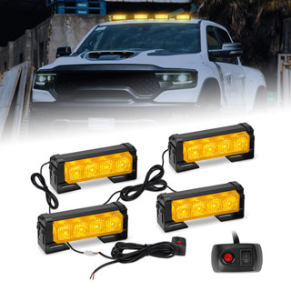 Xe Ô Tô 4 Trong 1 LED Trung Quốc Lưới Mái Nhấp Nháy Đèn Cảnh Báo Địa Hình Đèn Báo Khẩn Cấp Nhấp Nháy