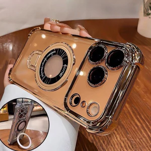 Ốp lưng điện thoại chống sốc 4 góc tích hợp giá đỡ từ tính tương cho iPhone 17 16 11 12 13 14 15 16 17 Pro max plus