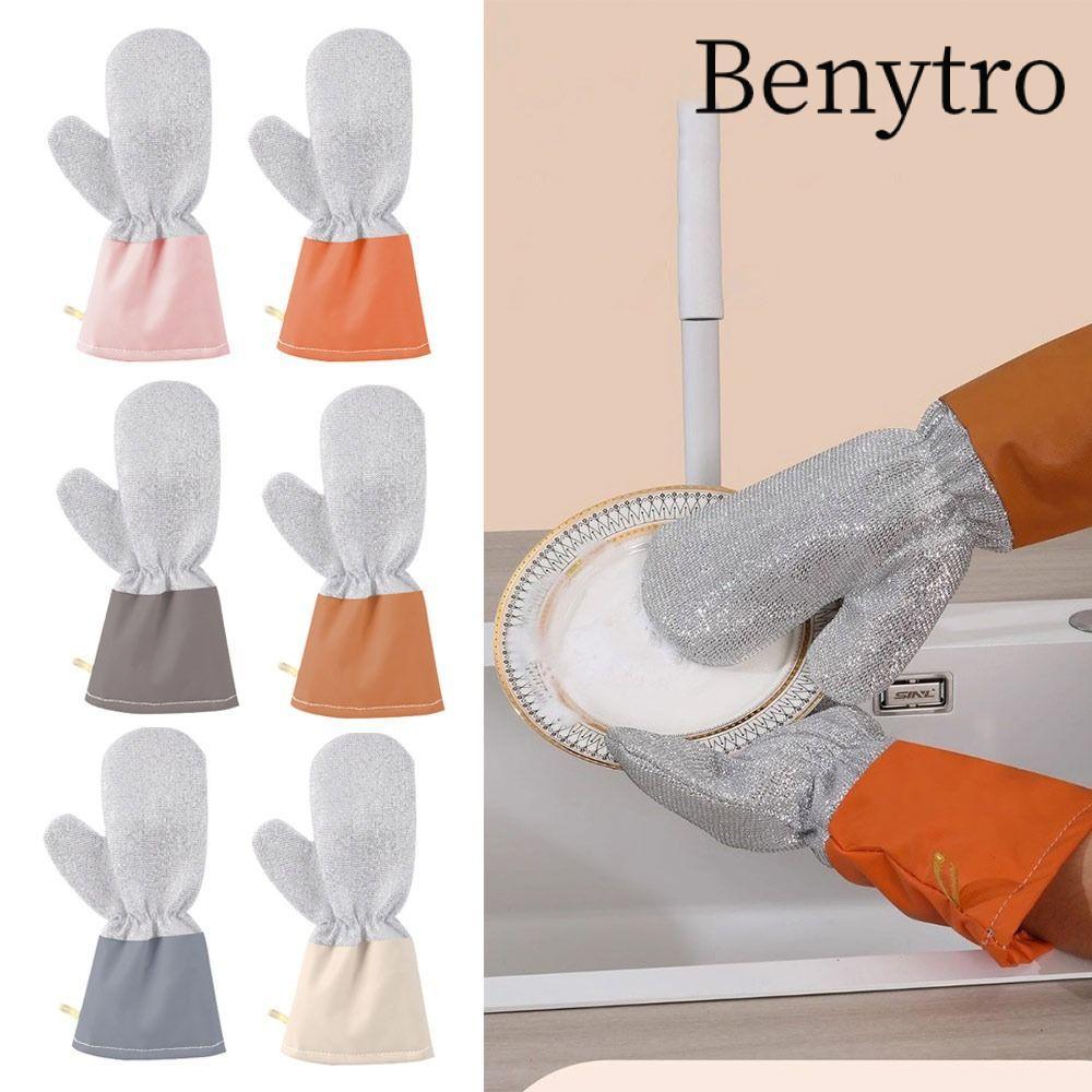 Găng tay rửa chén ren bạc BENYTRO, Găng tay rửa chén đa chức năng chống thấm nước, Quà tặng tay gia dụng dày chống dính