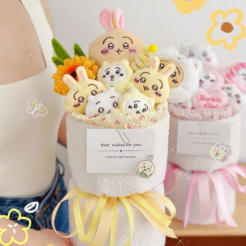 Chiikawa Usagi Hachiware Hoa Sang Trọng Búp Bê Bó Hoa Hoạt Hình Sang Trọng Búp Bê Bó Hoa Sinh Nhật Quà Tặng Ngày Lễ Tình Nhân Cho Bạn Gái