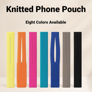 Túi đựng điện thoại dệt kim Túi cầm tay bằng sợi Polyester mềm có thể gập lại cho iPhone & Samsung, Chiều dài 40cm & 80cm