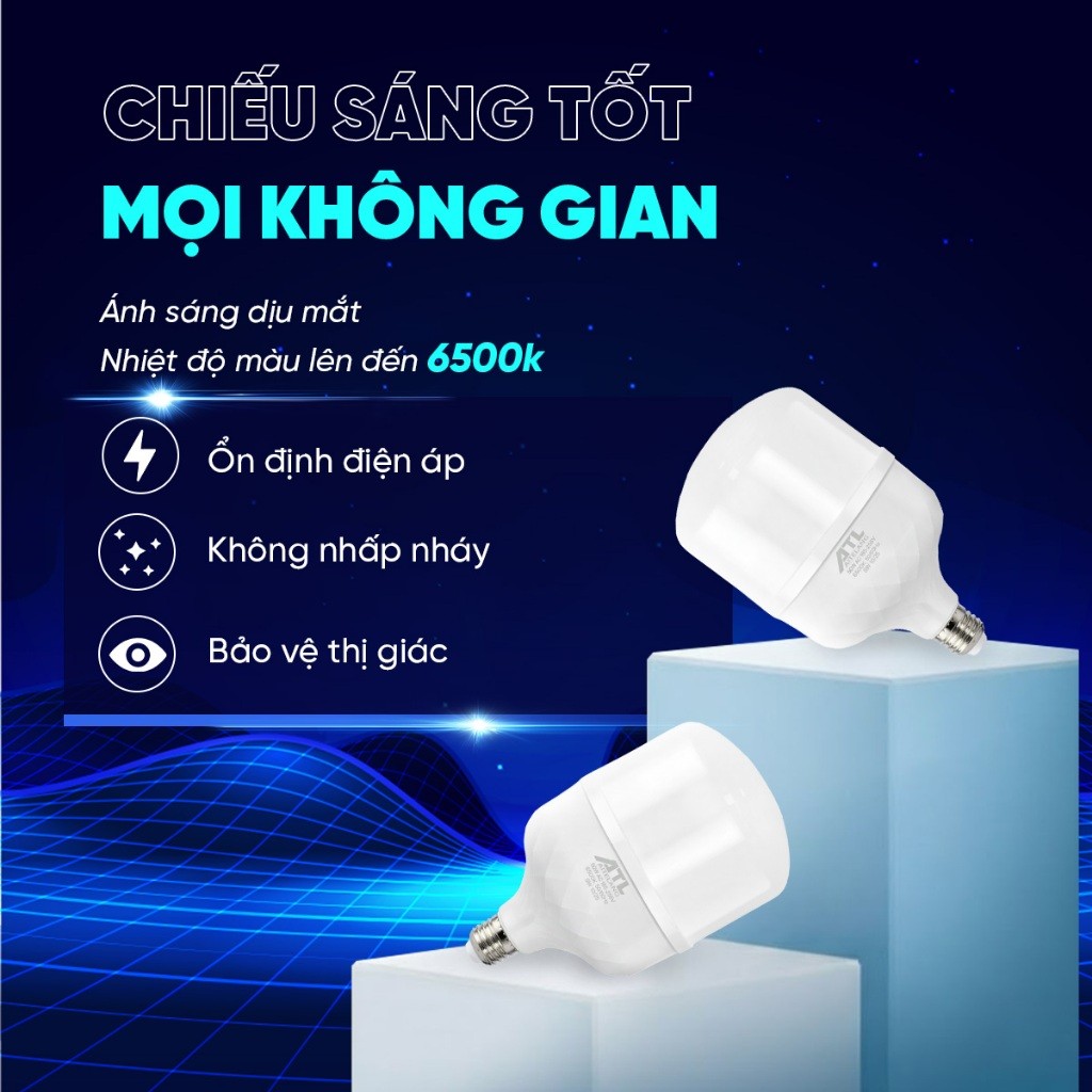 Combo 10 bóng đèn led ATL trụ kim cương 20W,30W,40W, đèn LED siêu sáng,tiết kiệm điện,ánh sáng trắng
