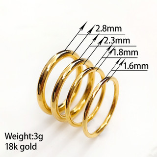 Nhẫn nữ thép không gỉ thiết kế đồng bằng, màu vàng bền đẹp, phù hợp làm trang sức thời trang